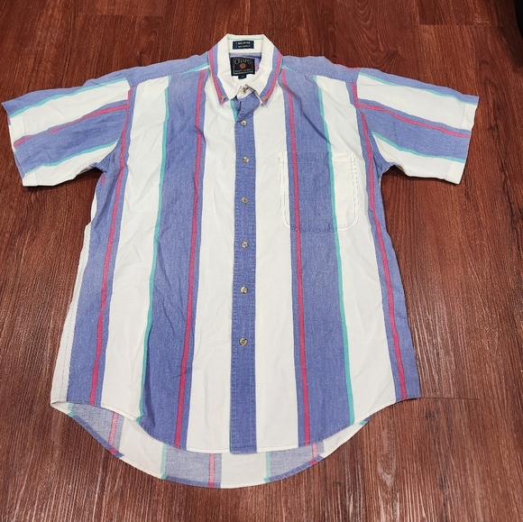 Chaps Ralph Lauren 80s Striped Button Down Shirt Vintage - Picture 1 of 4